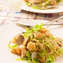 魚介と水菜の和風ゼンパスタぺペロンチーノ